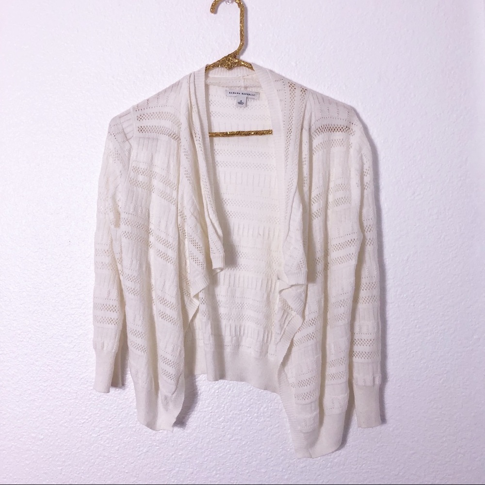 Banana Republic creme lace cardigan